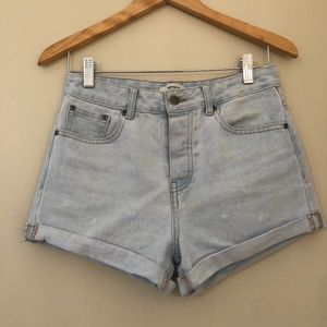 High waisted denim shorts
